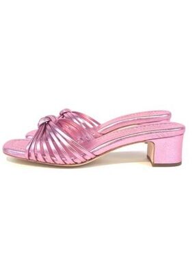 Loeffler Randall Hazel Leather Mule Knot Sandal in Pink - Size 10